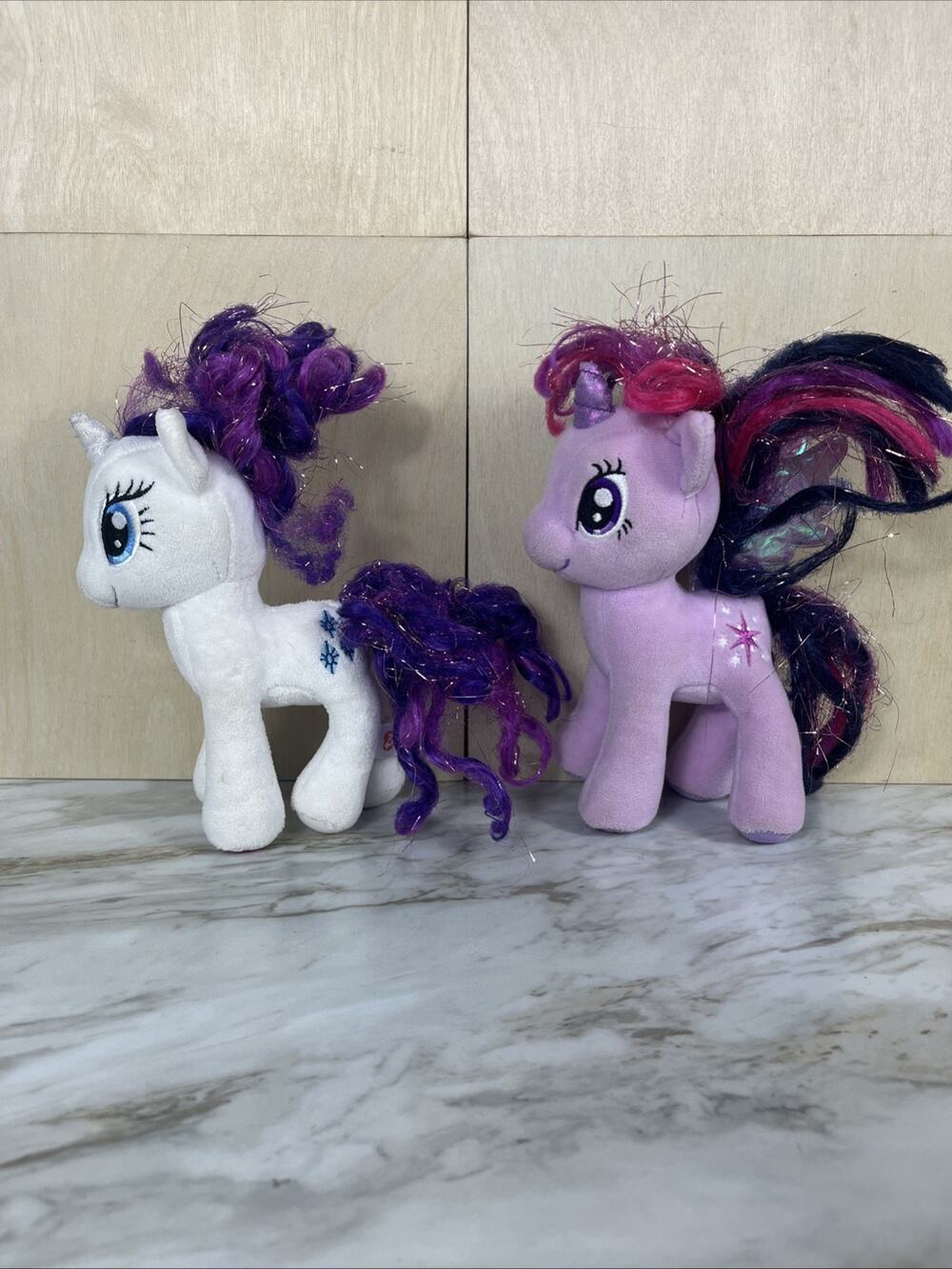 Ty Sparkle My Little Pony Twilight Sparkle & Rarity Plush Unicorn 7" Purple